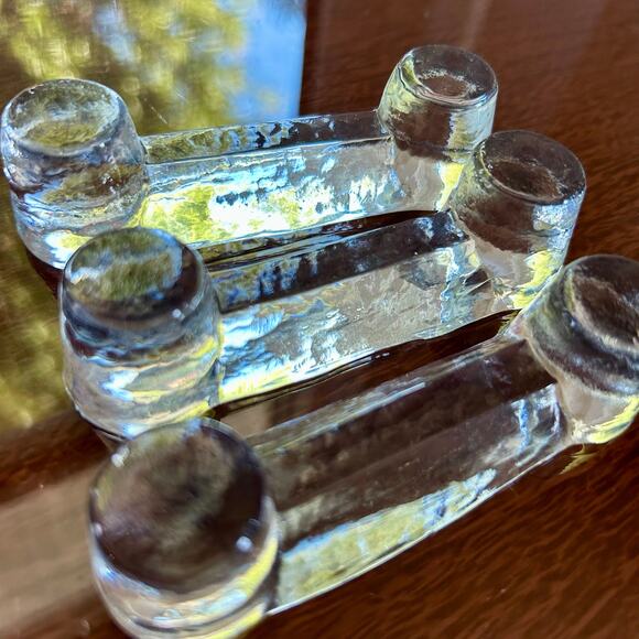 Vintage Clear Glass Knife Rest Set of 3 - Picture 5 of 11